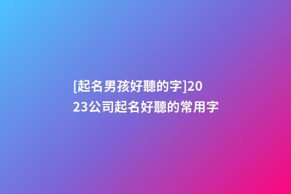 [起名男孩好聽的字]2023公司起名好聽的常用字-第1張-公司起名-玄機派